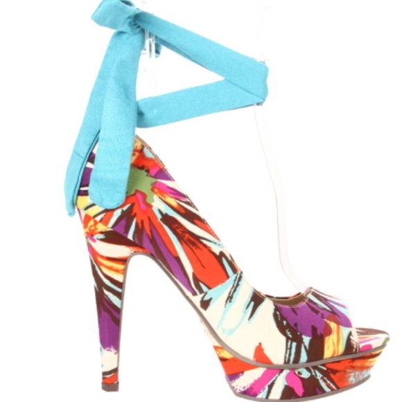 Michael Antonio Women's Floral Kaula Open Toe Pump - Picture 2 of 15